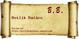Botlik Balázs névjegykártya